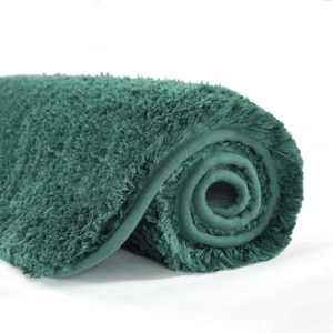 Non Slip Bath Mat (16 X 24, Hunter Green) - Soft Microfiber Shaggy Mat, Water Ab - Picture 1 of 12