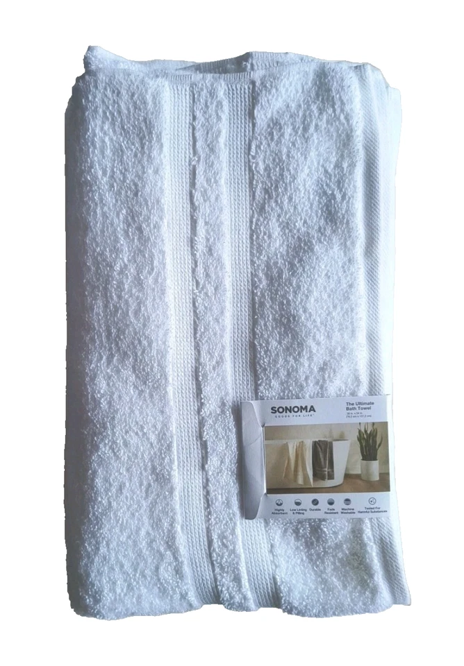 Nuevo con etiquetas Juego de toallas de baño Sonoma Goods For Life 2-Pk Cotton Ultimate en blanco 54" x 30" Foto 1 de 3
