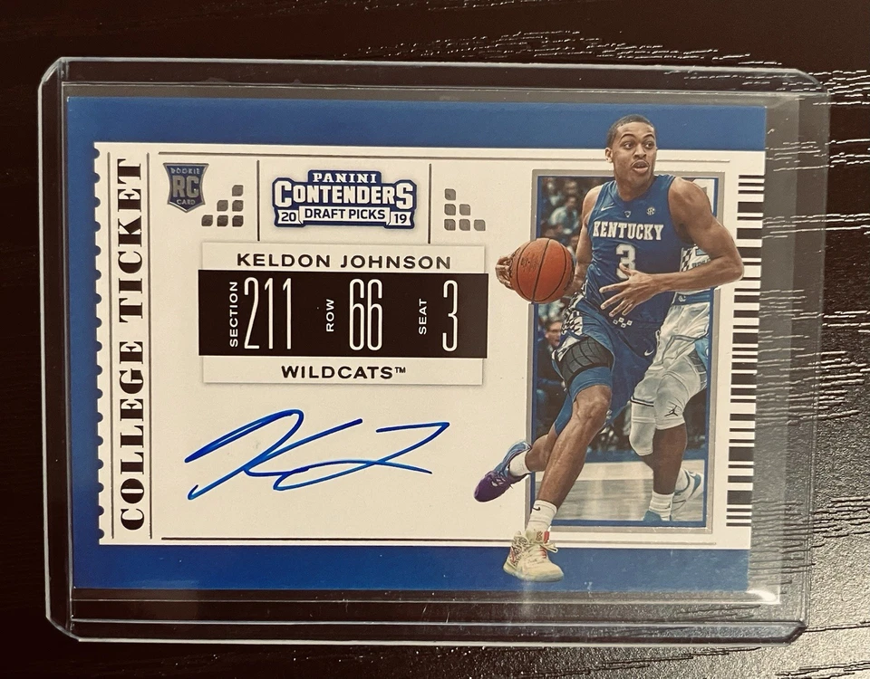 2019 Contenders Draft Keldon Johnson Rookie Auto College Ticket | Kentucky RC🏰 - Image 1 of 2