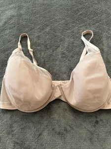 Soma Lightest Lift Mesh Plunge Bra 40DD Light Mauve Convertible Straps Underwire - Picture 1 of 9