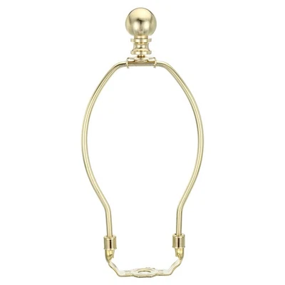 1 Set 7 Inch Lamp Harp Kit with Finial Lamp Shade Bracket Holder Gold Tone - Image 1 of 4