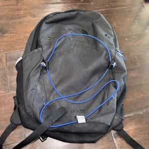The North Face Backpack Solid Black With Blue Jester  - Picture 1 of 4