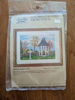 New Vintage- printed cross stitch kit - Spring Scene  - Image 1 of 2