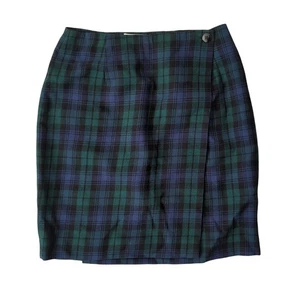 Vintage Ann Taylor Damen Wolle Minirock Schottenkaro blau grün 6 Schulmädchen - Bild 1 von 4