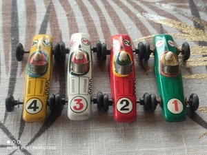 VINTAGE RACE CAR TIN TOY SET LOT GERMANY DDR GDR METAL PLASTIC HARD FIND FORMULA - Picture 1 of 24