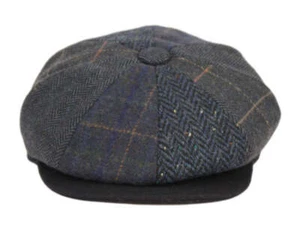 Para hombres 8 Paneles Retazos Mezcla de Lana Newsboy Hiedra Gorra Ala a Presión Tweed Gatsby Sombrero - Imagen 1 de 26
