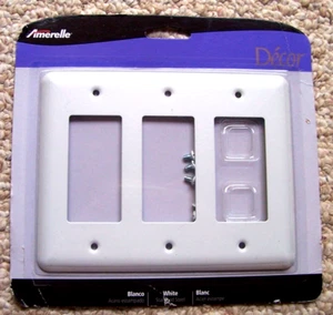 AMERELLE 3 Gang Rocker Décor Wall Plate White #935RRRW - Picture 1 of 2