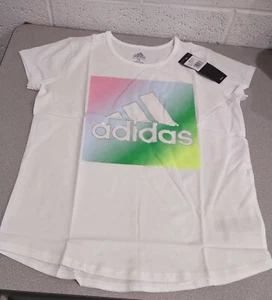 Adidas Girl's Graphic Tee, Short Sleeve Scoop Neck Tee Large(14) - Picture 1 of 5