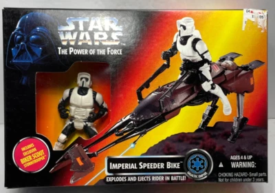 1995 Star Wars El Poder de la Fuerza Imperial Speeder Bicicleta y Bicicleta Scout Trooper Foto 1 de 4
