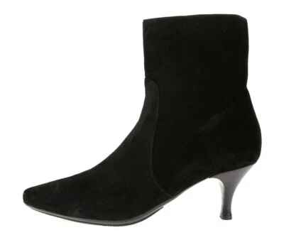 Aquatalia Mila Womens Black Suede Pointy Toe Side Zipper Boots Shoes Size 10 - Image 1 of 4