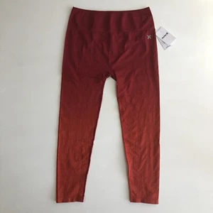 Hurley Women's Sweat-Wicking Sz XL Red Logo Seamless Leggings $60 - Picture 1 of 6