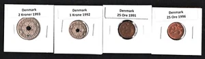 DÄNEMARK 1991-1996 SET MIT 4 MÜNZEN - Bild 1 von 2