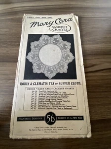 Tarjeta Mary Vintage Crochet Chart Nº 56 Robin & Clematis Té o Cena Paño En muy buena condición - Imagen 1 de 8
