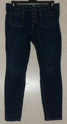 EXCELENTE MUJER Gap AZUL OSCURO JEAN DENIM LEGGING/PANTALÓN AJUSTADO TALLA 12/31 Foto 1 de 3