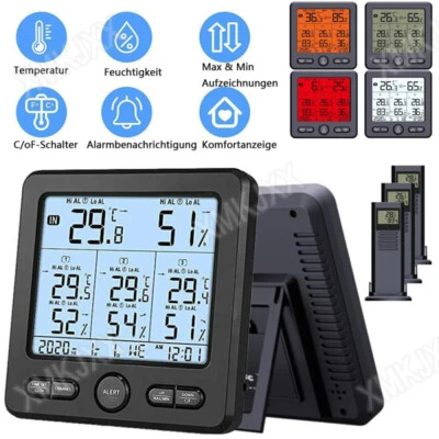 Wetterstation Digital & Thermometer Hygrometer mit Innen Außen Sensor DHL - Bild 1 von 4