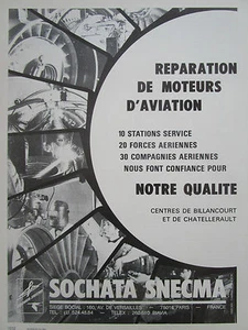 1980-84 PUB SNECMA SOCHATA REPARATION MOTEURS AVIATION ENGINES REPAIR AD - Picture 1 of 1