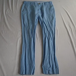 Brooks Brothers 34x30 Blue Baird McNutt 100% Linen Clark Chino Mens Pants - Picture 1 of 9