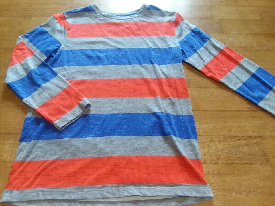 Old Navy boys striped shirt xl, blue, orange & gray, sharp! - Image 1 of 4