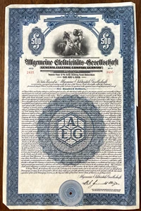 Germany General Electric Company 1928 Bond $1000 VF Cancelled - Picture 1 of 2