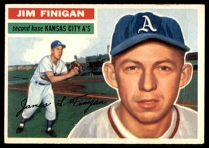1956  Topps #22 Jim Finigan Gray Back (crease)