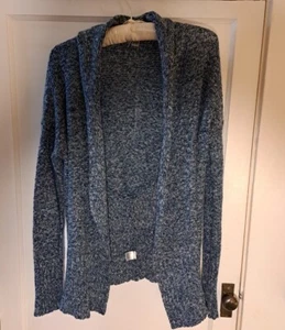 Women's Cardigan By Love By Design Size Medium Open Style Acrylic Blend In Blues - Picture 1 of 6