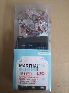 Martha Stewart Living 18 - Battery Operated Santa LED Lights Warm White New