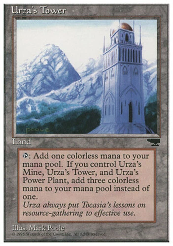 FBB Japanese Urza's Tower (Mountains) ~ Heavily Played Chronicles Foreign Black  - Image 1 of 1