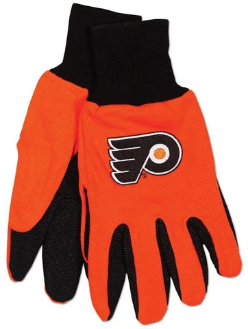 Philadelphia Flyers Two Tone Gloves - Adult Size [NEW] NHL Work Glove Cold Cover