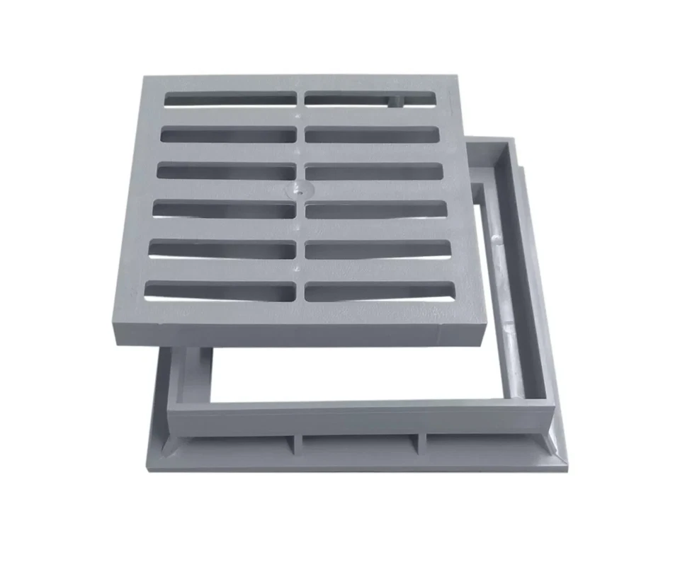 Marley Einlaufrost Rost mit Rahmen 20x20cm begehbar für Einlaufschacht Gully PVC - Bild 1 von 1