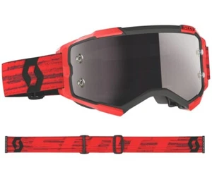 MASCHERA MASCHERINA MX CROSS SCOTT MX GOGGLE FURY DARK RED SILVER CHROME - Picture 1 of 1
