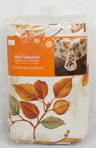 Vinyl Tablecloth Autumn Fall Thanksgiving Decor Design 52" x 90" - Multi Color - Picture 1 of 3