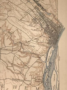 original 1900 USGS map of Albany, Guilderland, Bethlehem, Castleton, NY topo - Picture 1 of 7