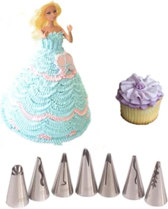 Ruffle Piping Tips for Cake Decorating,Russian Ruffle Tips,Pleated Skirt Piping - Picture 1 of 12