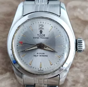 ROLEX-TUDOR Oyster Princess 7806 Cal 1411 BUTTERFLY Rotor 26mm Ladies 50's AS IS - Picture 1 of 24