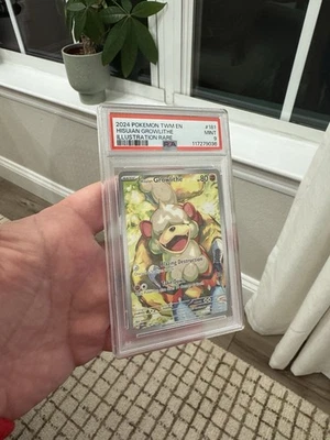 2024 HISUIAN GROWLITHE #181 TWILIGHT MASQUERADE ILLUSTRATION RARE PSA 9 - Image 1 of 4