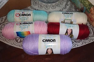 Menge 5 Caron Simply Soft 4-fädiges Garn 7 Unzen Knäuel - Bild 1 von 1