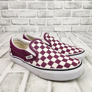 Vans Classic Slip-On Damengröße 6 lila weiß kariert Skateboarding Sneaker - Bild 1 von 10
