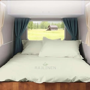 Short Queen RV Camper Sheet Set (60x75) – 100% Egyptian Cotton, Soft & Coolin... - Picture 1 of 7