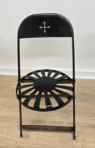 Vintage Art Deco Francois Carre Eisen Sunburst klappbar Metall Garten Terrasse Stuhl - Bild 1 von 10