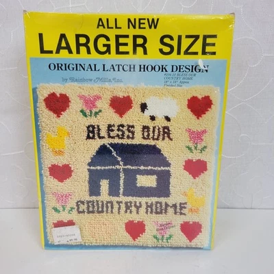 Rainbow Mills Original Latch Hook Kit #104-10 Bless Our Country Home 18x18 NEW - Image 1 of 4