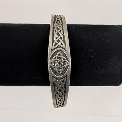 Vtg Celtic Norse Viking Pewter Cuff Bracelet Women’s  - Image 1 of 4