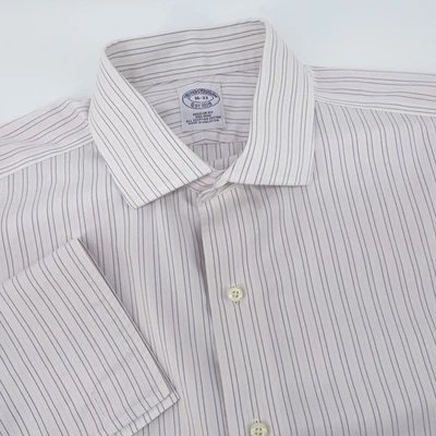 Brooks Brothers 16-33 L French Cuff Non-Iron Striped Egyptian Cotton - Tiny Spot - Image 1 of 4