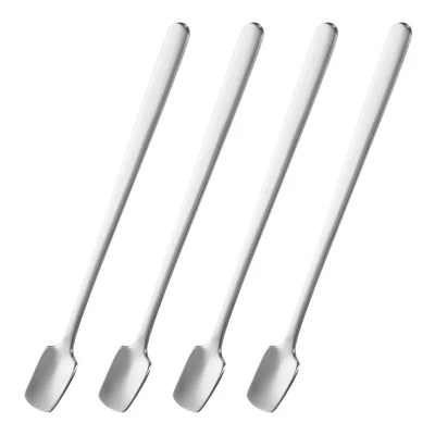 4pcs Espresso Spoons 5.9 Inches Stainless Steel Square Coffee Spoon Silver - Image 1 of 4