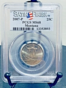 2007-P Washington Quarter Montana Satin Finish PCGS MS68 #13353893 - Picture 1 of 2