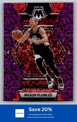 2022-23 Panini Mosaic #134 Mason Plumlee Fast Break Purple #/50 Clippers B64 - Image 1 of 2