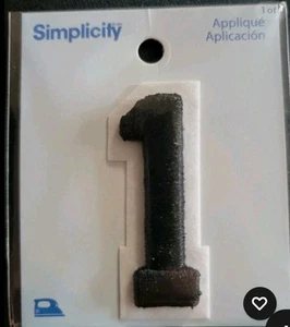 Simplicity & Wrights 2” Number 1 Applique Patch Black On White - Picture 1 of 1