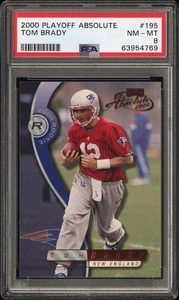 Tom Brady 2000 Playoff Absolute #195 Rookie RC /3000 PSA NM-MT 8! Patriots - Picture 1 of 2