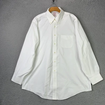 Brooks Brothers Dress Shirt Mens 17-34 White Non Iron American Supima Cotton - Image 1 of 4