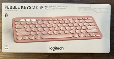 LOGITECH PEBBLE KEYS 2 K380S MULTI-DEVICE BLUETOOTH WIRELESS KEYBOARD ROSE NEW - Image 1 of 2