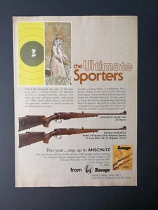 Anuncio a color vintage 1977 Savage Anschutz modelo 1432 y modelo 54 deportivo página completa - Imagen 1 de 1